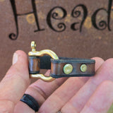Handcrafted 7 inches fit Brown Genuine Leather Unisex Marine Style Fashion Bracelet Cuff Brass Shackle  Design Bracelet