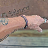 Handcrafted 7 inches fit Brown Genuine Leather Unisex Marine Style Fashion Bracelet Cuff Stainless Steel Shackle  Design Bracelet