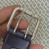 Unique Handcrafted Genuine Leather with Buckle Detail Bracelet-Adjustable Unisex Gift Cuff Wristband Black