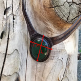 Boho Leather Choker with Green Agate Stone Setting (2265120538678)