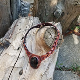 Boho Leather Choker with Onyx Setting (2265120833590)