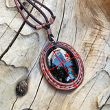 Boho Leather Necklace with Onyx Setting (2265121226806)