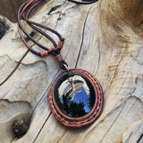 Boho Leather Necklace with Onyx Setting (2265121226806)