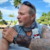 MADE TO ORDER-Two Buckle Cuff- Handcrafted Genuine Vegetal Leather Brown Skull Design Cuff - Unisex Gift Embossed Skull Leather Wristband