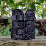 Made To Order-Handcrafted Genuine Black Vegetal Leather Embossed Skull Design Cuff, Cool Unique Lifestyle Gift Skull Leather Bracelet-Biker's Wristband