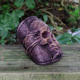 MADE TO ORDER - Handcrafted Genuine Rustic Vegetal Leather Embossed Skull Design Cuff, Cool Unique Lifestyle Gift Skull Leather Bracelet-Biker's Wristband