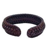 Boho Handcraft Braided Genuine Vegetal Leather Brown Bracelet-Unisex Gift Fashion Leather Jewelry-Cuff
