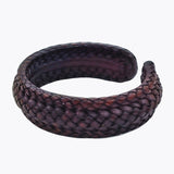 Boho Handcraft Braided Genuine Vegetal Leather Brown Bracelet-Unisex Gift Fashion Leather Jewelry-Cuff