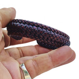 Boho Handcraft Braided Genuine Vegetal Leather Brown Bracelet-Unisex Gift Fashion Leather Jewelry-Cuff