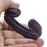 Boho Handcraft Braided Genuine Vegetal Leather Brown Bracelet-Unisex Gift Fashion Leather Jewelry-Cuff