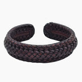 Boho Handcraft Braided Genuine Vegetal Leather Brown Bracelet-Unisex Gift Fashion Leather Jewelry-Cuff