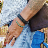 Boho Handcraft Braided Genuine Vegetal Leather Brown Bracelet-Unisex Gift Fashion Leather Jewelry-Cuff