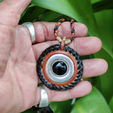 Boho Handcrafted Vegetal Braided Leather Necklace with Silver Plated Charm-Unique Gift Unisex Fashion Jewelry with Pendant