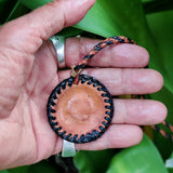 Boho Handcrafted Vegetal Braided Leather Necklace with Silver Plated Charm-Unique Gift Unisex Fashion Jewelry with Pendant