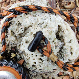 Boho Handcrafted Vegetal Braided Leather Necklace with Silver Plated Charm-Unique Gift Unisex Fashion Jewelry with Pendant