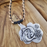 Boho Pewter and Leather Necklace (4095784550454)