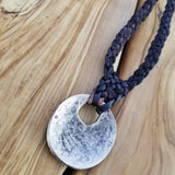 Boho Pewter and Leather Necklace (4095790546998)