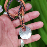 Boho Handcrafted Genuine Leather Necklace with Silver Plated Chamber - Quality Unisex Fashion Leather Jewelery