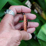 Boho Handcrafted Vegetal Brown Leather Necklace with Braided Silver Plated Charm-Gift Unisex Fashion Jewelry with Charm