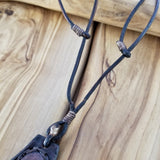 Boho Pewter and Leather Necklace (4095914704950)