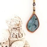 Boho Leather Necklace with Tourmalinated Quartz Setting (4429791789110)