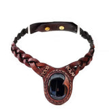 Boho Leather Choker with Onyx Setting (4431454928950)