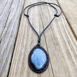 Boho Handcrafted Genuine Leather Necklace with Turquoise Stone setting  - Quality Unisex Fashion Leather Jewelery