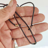 Boho Handcrafted Genuine Brown Leather Necklace with Purple Agate Stone Pendant-Unique Lifestyle Gift Unisex Fashion Leather Jewelry