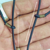 Handcrafted Boho Brown Vegetal Leather Necklace with Turquoise Stone setting - Quality Unisex Gift Fashion Leather Jewelery