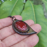 Boho Handcrafted Genuine Leather Necklace with Red Agate Stone-Lifestyle Unique Gift Unisex Fashion Leather Jewelry
