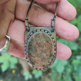 Boho Handcrafted Genuine Leather Necklace with Yellow Agate Stone-Lifestyle Unique Gift Unisex Fashion Leather Jewelry