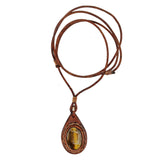 Boho Handcrafted Genuine Leather Necklace with Tiger Eye Stone-Lifestyle Unique Gift Unisex Fashion Leather Jewelry