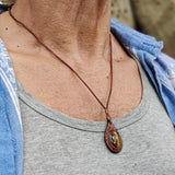 Boho Handcrafted Genuine Leather Necklace with Tiger Eye Stone-Lifestyle Unique Gift Unisex Fashion Leather Jewelry
