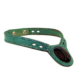 Boho Handcrafted Genuine Vegetal Leather Choker with Black Agate Stone-Unisex Gift Fashion Jewelry with Natural Stone