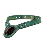 Boho Handcrafted Genuine Vegetal Leather Choker with Black Agate Stone-Unisex Gift Fashion Jewelry with Natural Stone