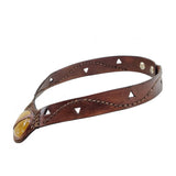 Boho Handcrafted Genuine Vegetal Leather Choker with Yellow Agate Stone Setting-Unique Women's Gift Fashion Jewelry with Natural Stone