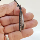 Boho Handcrafted Genuine Brown Leather Necklace with Purple Agate Stone Pendant-Unique Lifestyle Gift Unisex Fashion Leather Jewelry