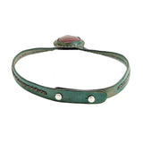 Boho Handcrafted Genuine Vegetal Leather Choker with Red Agate Stone-Unisex Gift Fashion Jewelry with Natural Stone