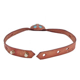 Boho Handcrafted Genuine Vegetal Leather Choker with Turquoise-Firuze Stone-Unisex Gift Fashion Jewelry with Natural Stone