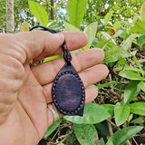 Handcrafted Genuine Brown Vegetal Leather Necklace with Firuze Stone setting-Unique Lifestyle Gift Unisex Fashion Leather Jewelry