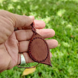 Boho Handcrafted Genuine Leather Necklace with Green Agate Stone Setting - Quality Unisex Gift Fashion Leather Jewelery