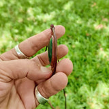 Boho Handcrafted Genuine Leather Necklace with Green Agate Stone Setting - Quality Unisex Gift Fashion Leather Jewelery