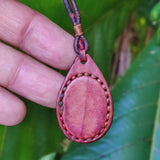 Bohemian Handcrafted Genuine Vegetal Brown Leather Necklace with Blue Cat Eye Stone-Lifestyle Unique Gift Unisex Fashion Leather Jewelry