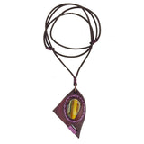 Bohemian Handcrafted Vegetal Leather Necklace with Tiger Eye Stone setting - Quality Unisex Gift Fashion Leather Jewelry