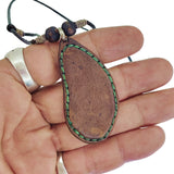 Unique Bohemian Handcrafted Brown Vegetal Leather Necklace with Red Agate Stone-Unique Lifestyle Gift Unisex Fashion Jewelry