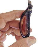 Unique Bohemian Handcrafted Brown Vegetal Leather Necklace with Red Agate Stone-Unique Lifestyle Gift Unisex Fashion Jewelry