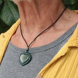 Boho Handcrafted Genuine Vegetal Green Leather Necklace with White Stone-Unique Unisex Gift Fashion Jewelry