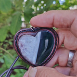 Boho Handcrafted Genuine Vegetal Leather Necklace with White and Black Agate Stone-Unique Unisex Gift Fashion Jewelry