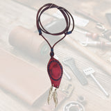 Bohemian Unique Handcrafted Vegetal Leather Necklace with Tiger Eye Stone setting - Cool Unisex Gift Fashion Leather Jewelry