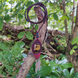 Bohemian Unique Handcrafted Vegetal Leather Necklace with Tiger Eye Stone setting - Cool Unisex Gift Fashion Leather Jewelry